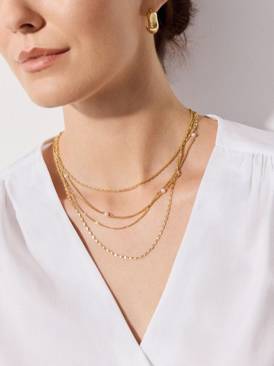 Naszyjnik pozłacany - złoty - MOHITO