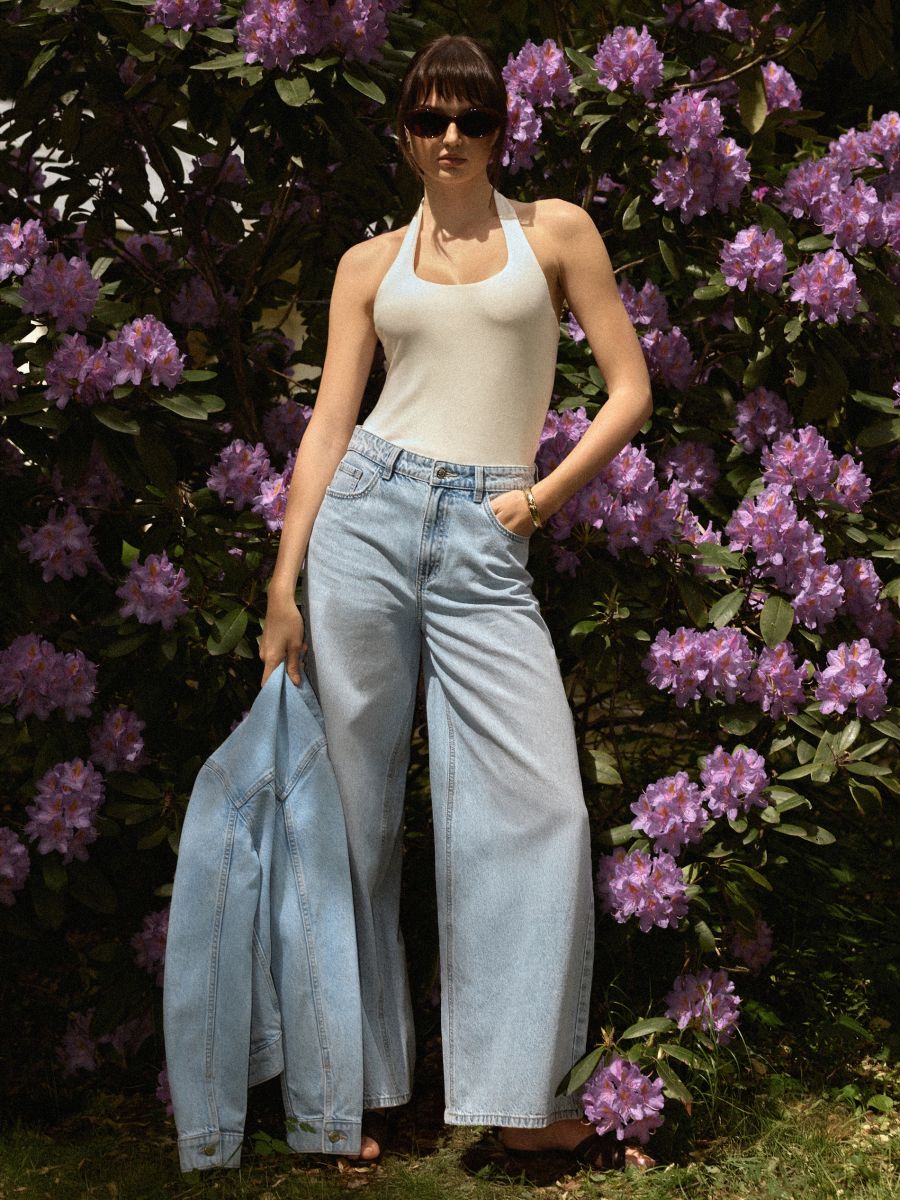 Jeansy wide leg Jeansy wide leg - niebieski - MOHITO