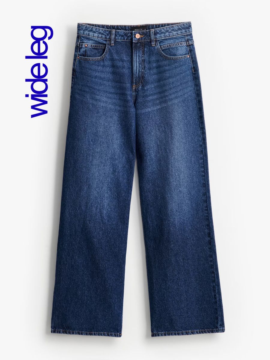 Jeansy wide leg Jeansy wide leg - granatowy - MOHITO