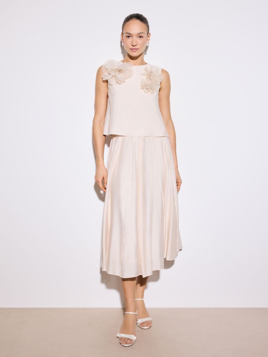 Spódnica midi Spódnica midi - beżowy - MOHITO