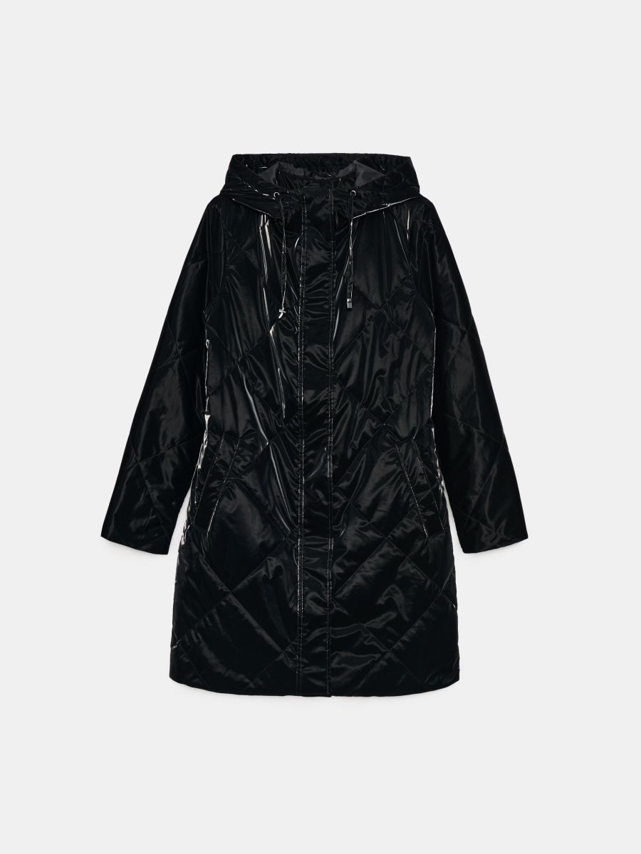 Pikowana kurtka parka - czarny - MOHITO