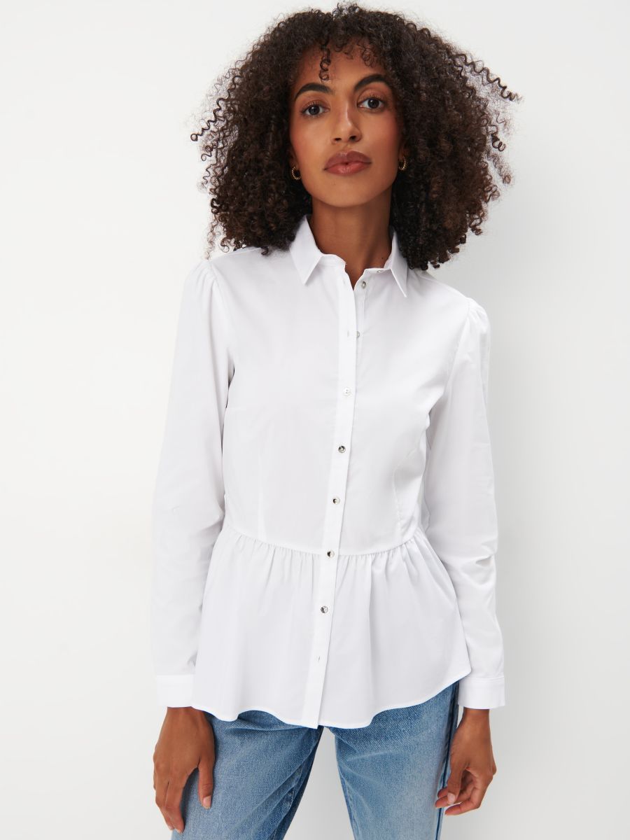 Camicia con volant Colore bianco MOHITO 333CX 00X