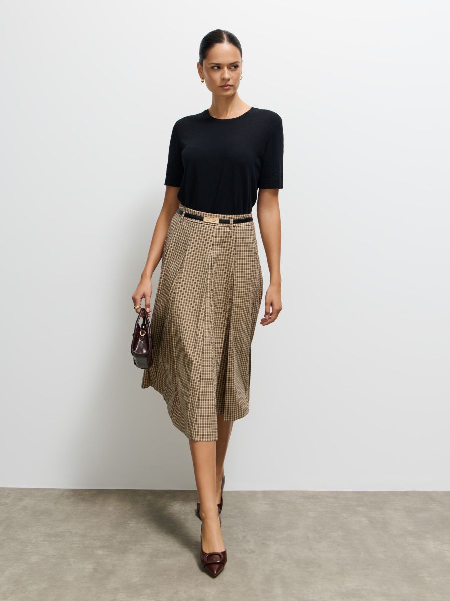 Mi_sa✨ Fustă midi cu curea culoare Multicolor - MOHITO - 337GS-MLC