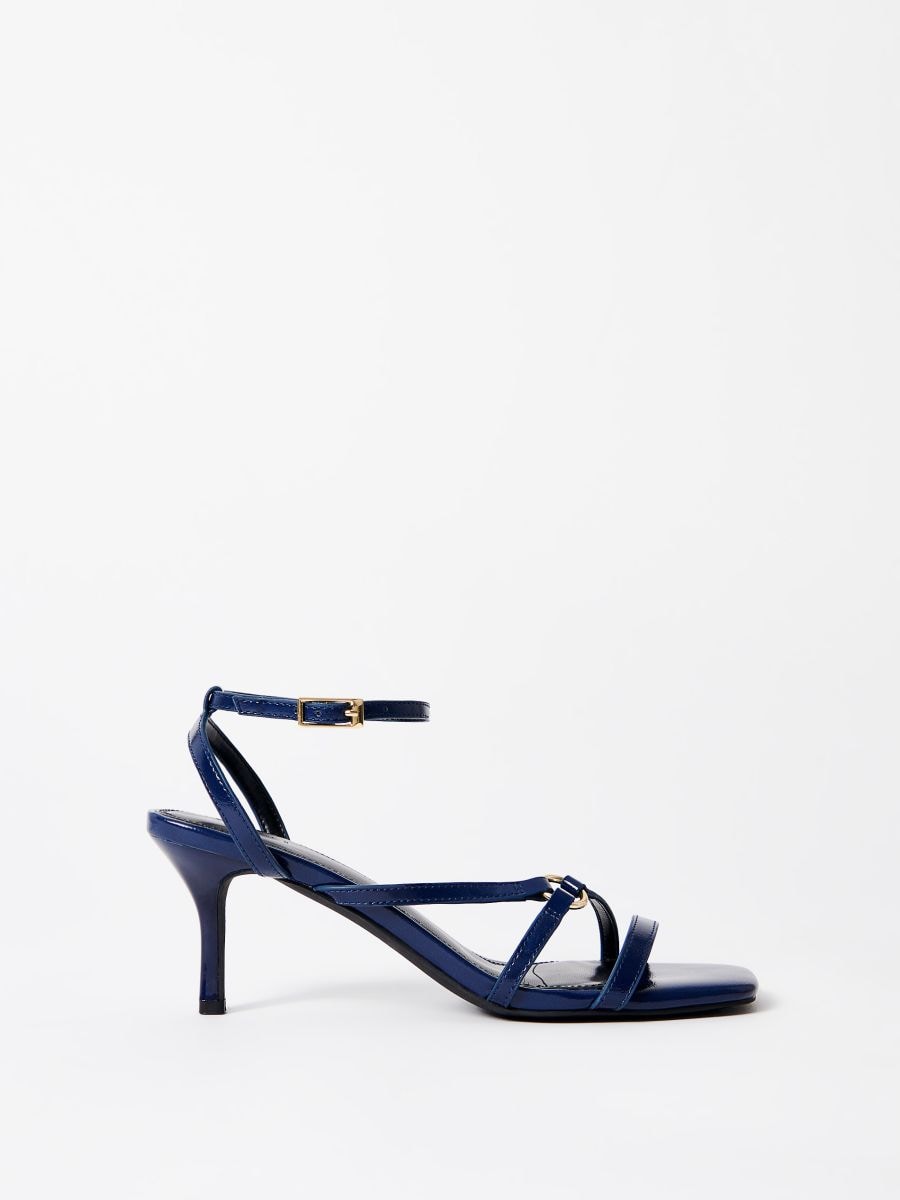 Sandale cu toc - Bleu marin - MOHITO