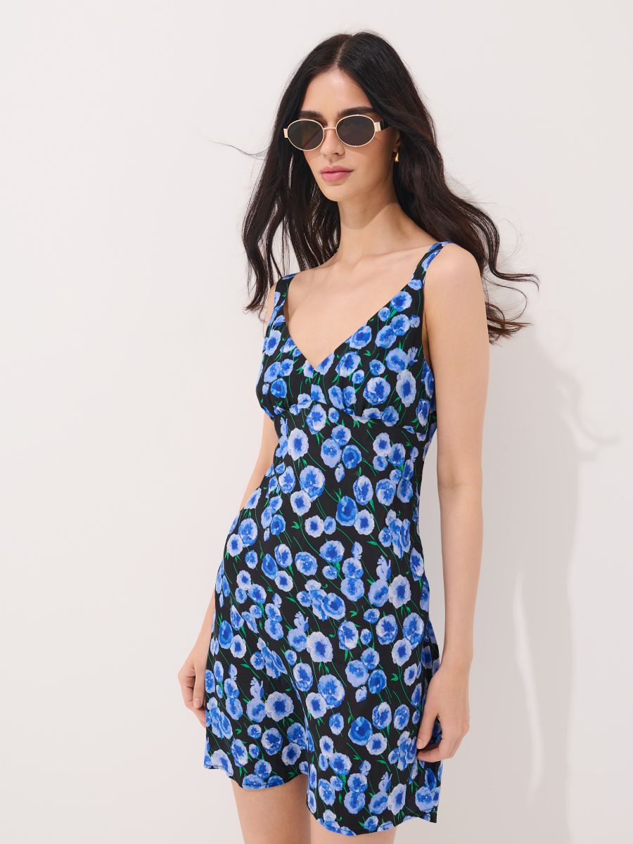Rochie mini de vara - Albastru - MOHITO