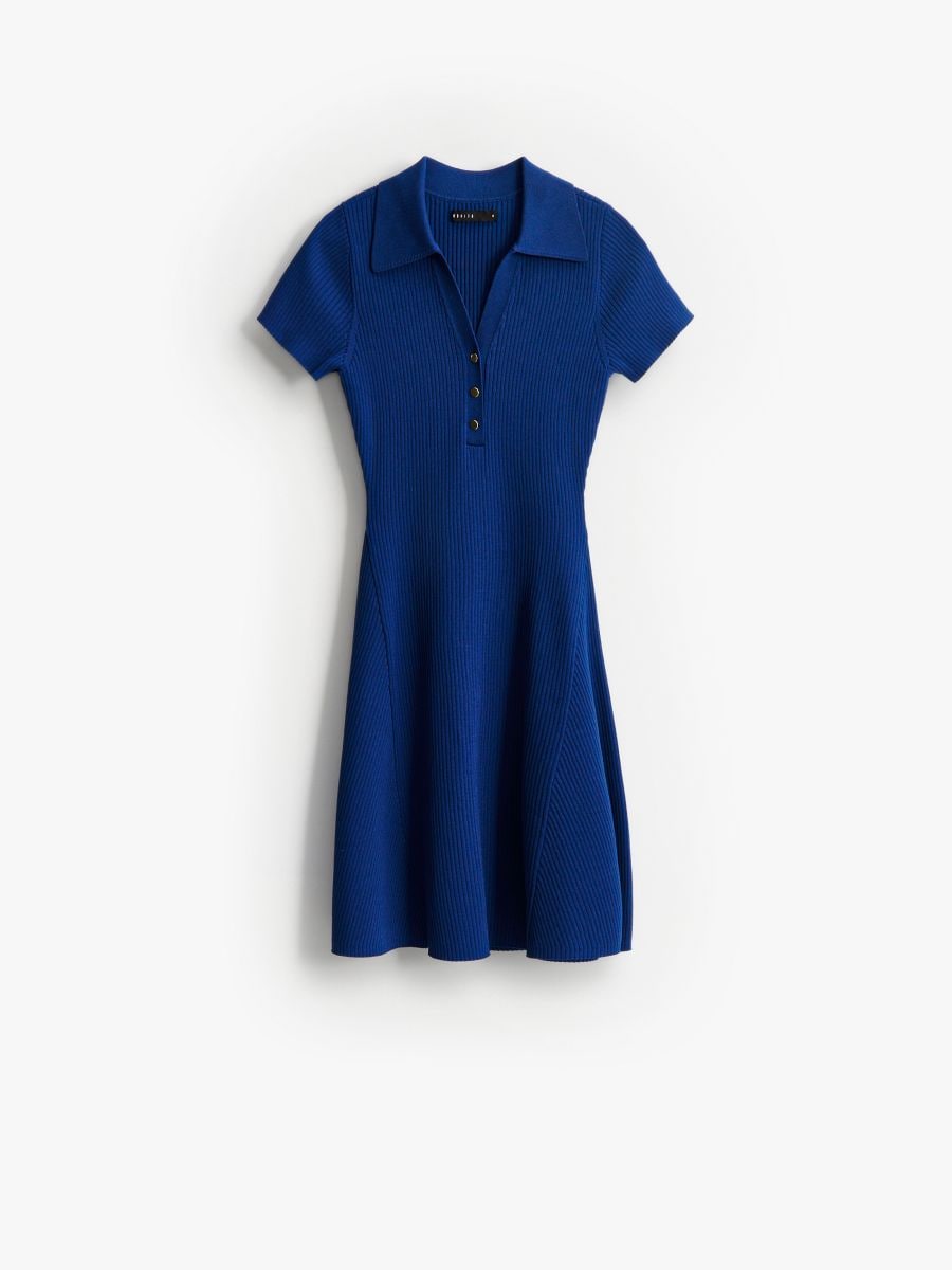 Sukienka mini z kołnierzem polo Sukienka mini z kołnierzem polo - granatowy - MOHITO