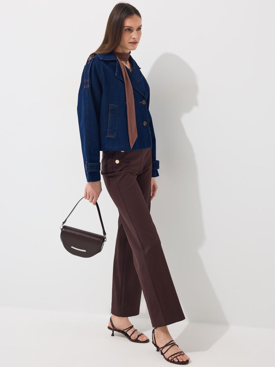 Pantaloni cu croi larg - Maro închis - MOHITO