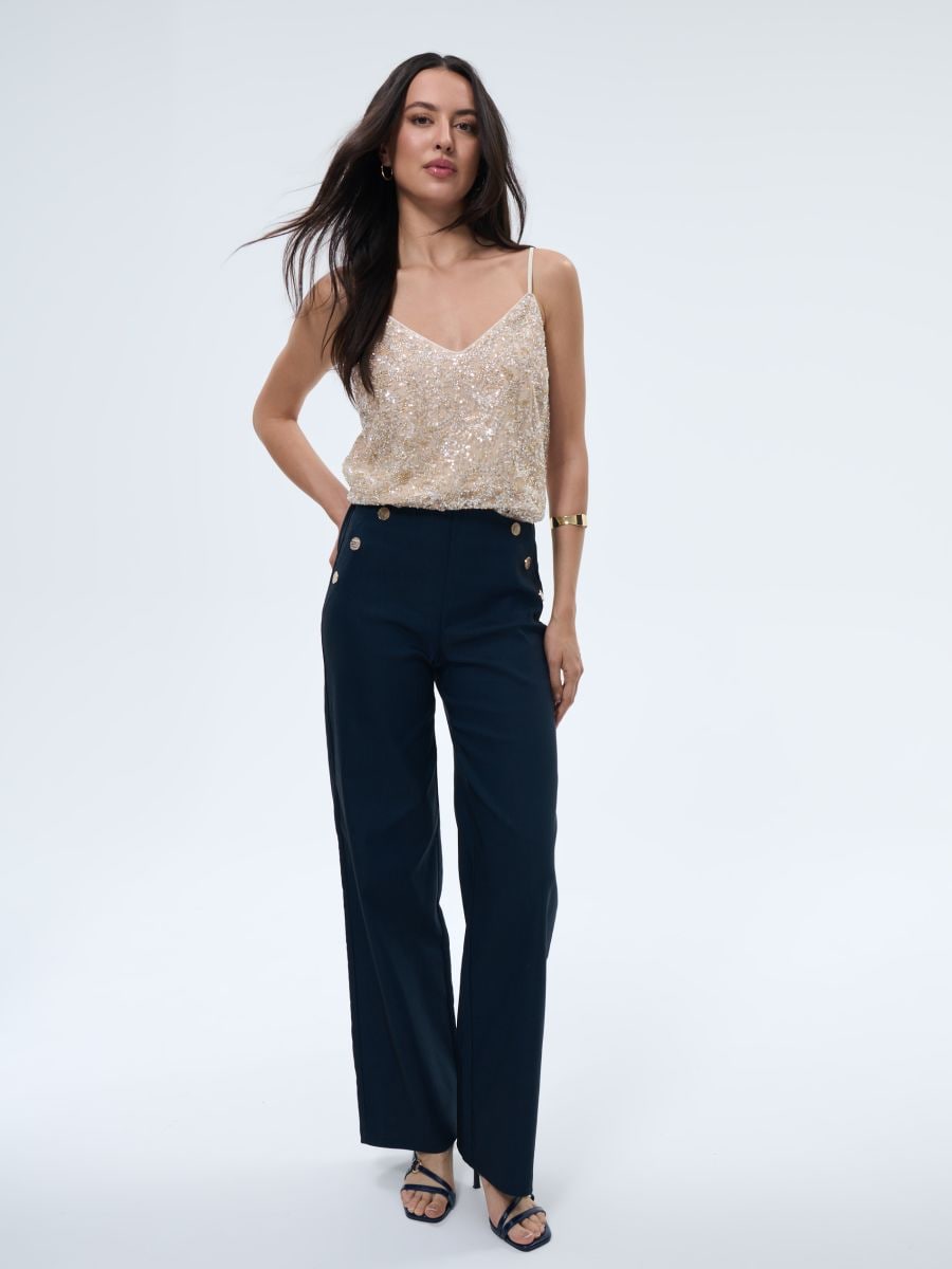 Pantaloni cu croi larg - Bleu marin - MOHITO