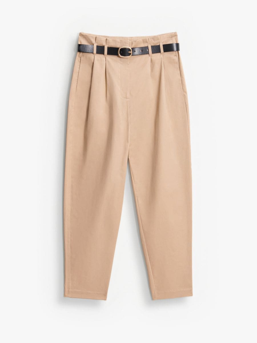 Spodnie paperbag Spodnie paperbag - beżowy - MOHITO