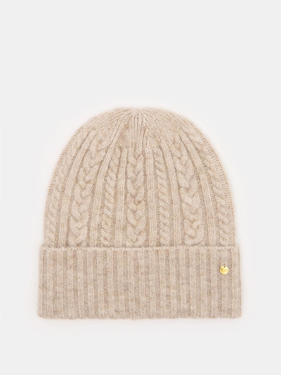 Beżowa czapka beanie - beżowy - MOHITO
