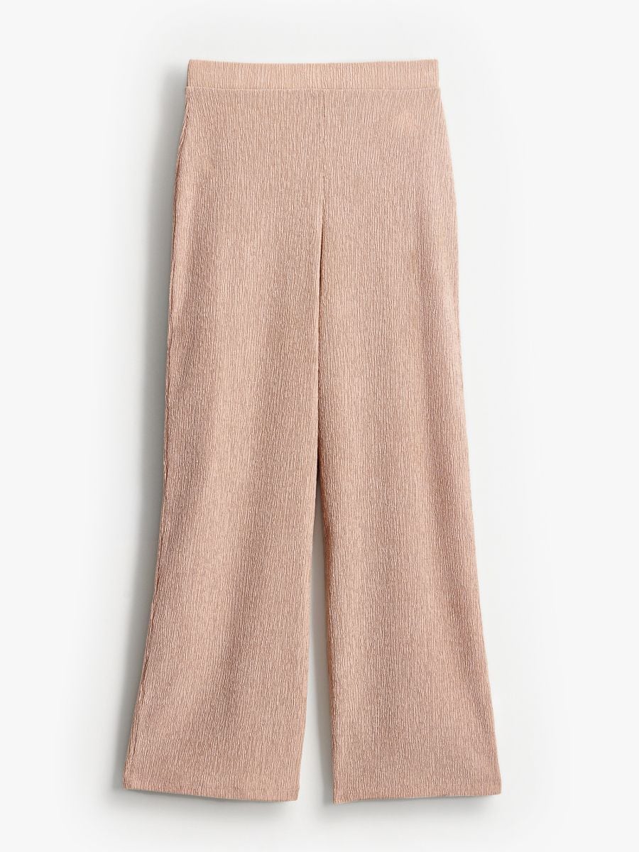 Spodnie z szeroką nogawką Spodnie z szeroką nogawką - beżowy - MOHITO