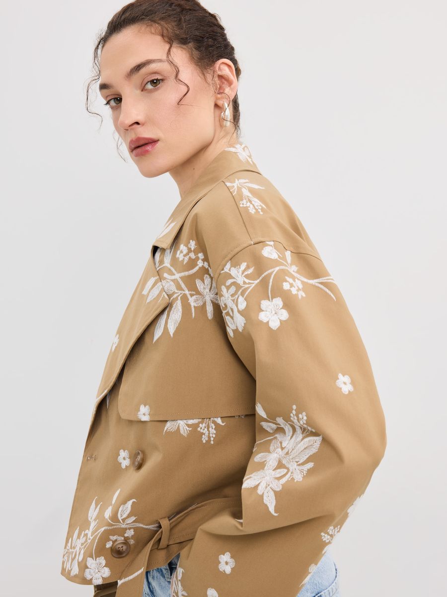 Trench scurt - Beige - MOHITO