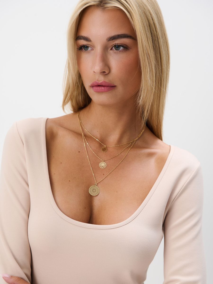 Olivia Burton Collana impilabile di cristallo a nido d'ape placcata oro