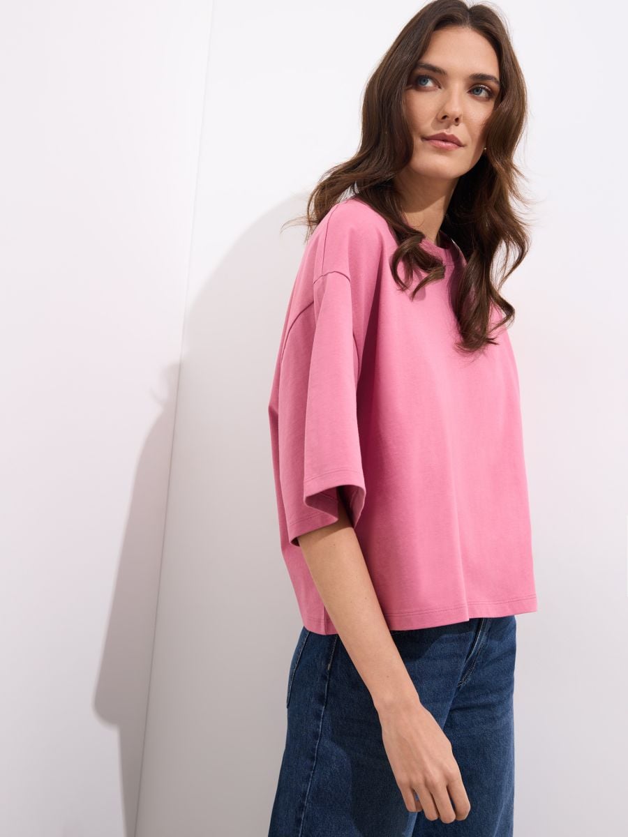 T-shirt z krótkim rękawem - różowy - MOHITO