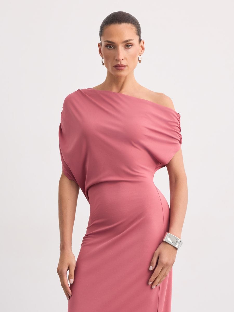 Rochie midi cu falduri Rochie midi cu falduri - Violet - MOHITO