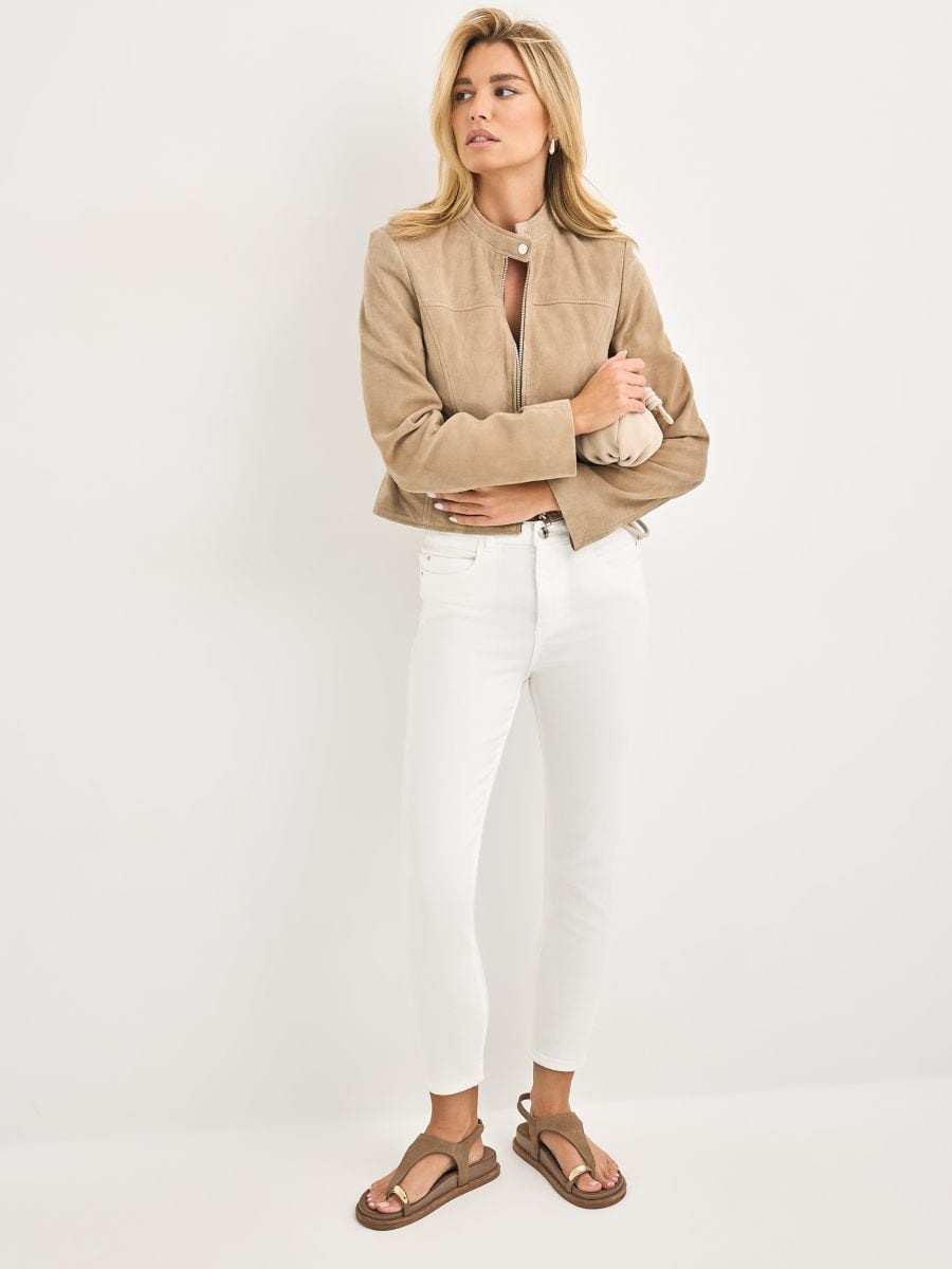 Jeansy skinny push up PETITE - biały - MOHITO