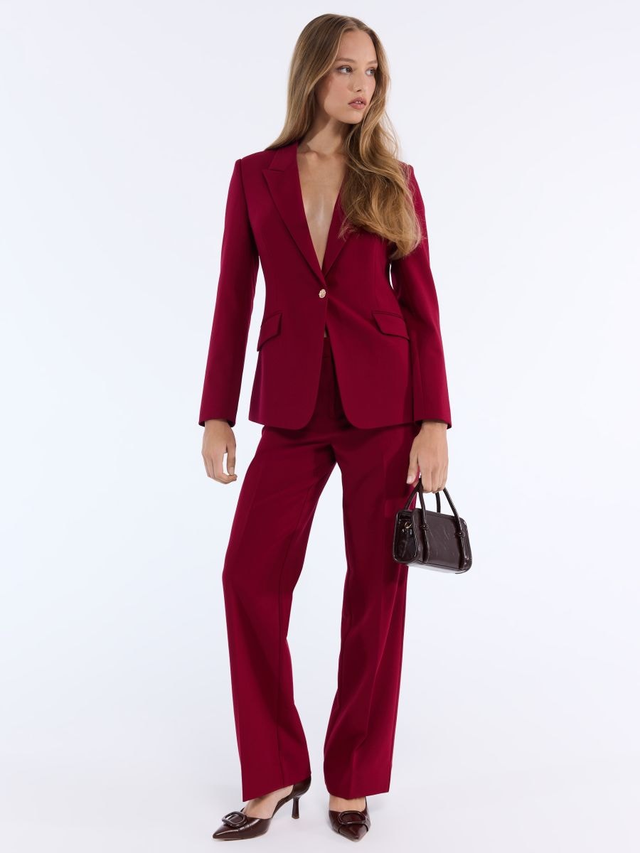 Eleganckie bordowe spodnie - kasztanowy - MOHITO