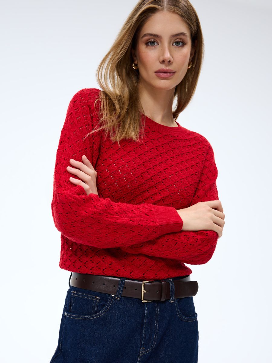 Bawełniany sweter Bawełniany sweter - czerwony - MOHITO