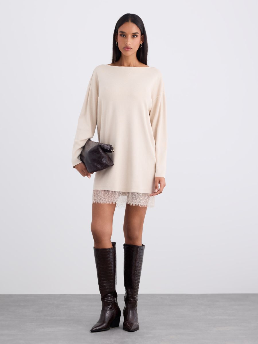 Rochie mini din dantelă Rochie mini din dantelă - Beige - MOHITO