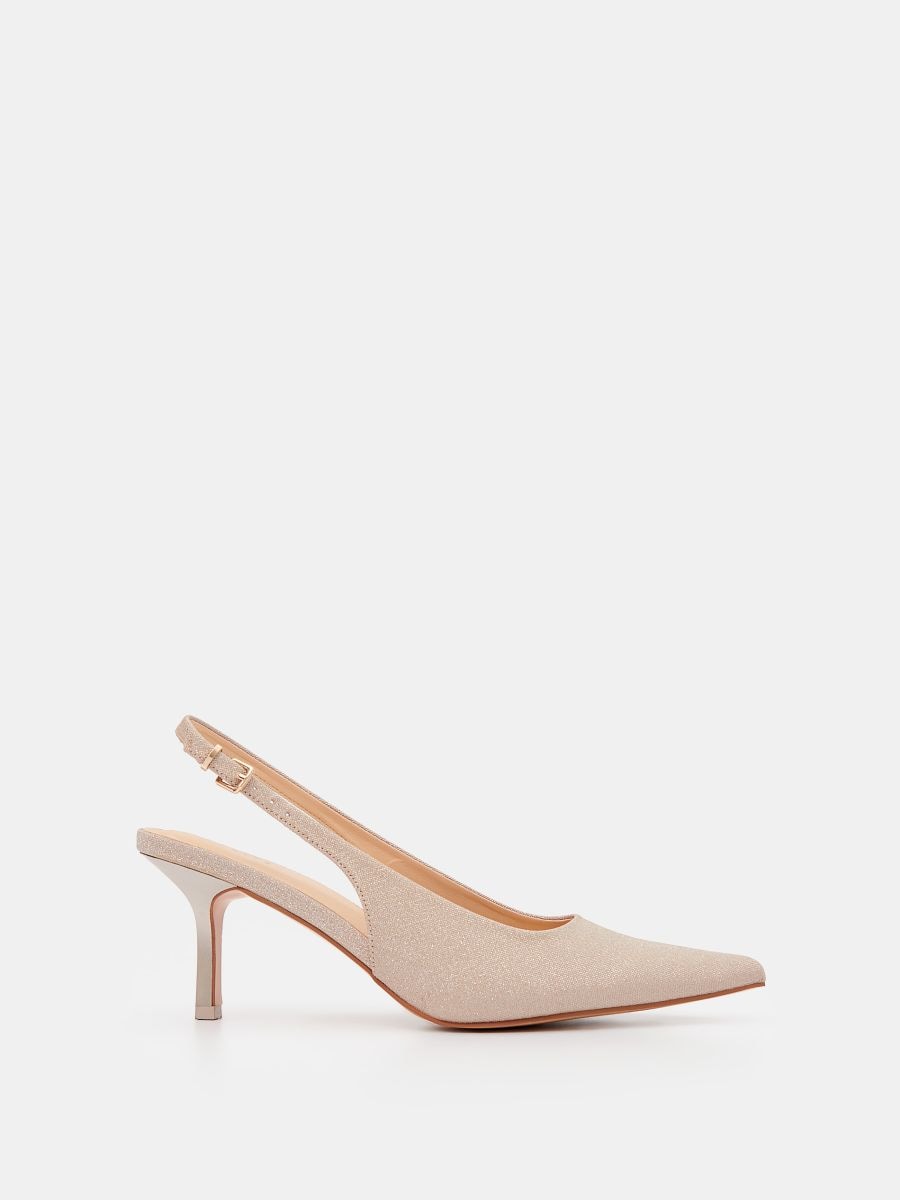 Złote czółenka na szpilce - złoty - MOHITO