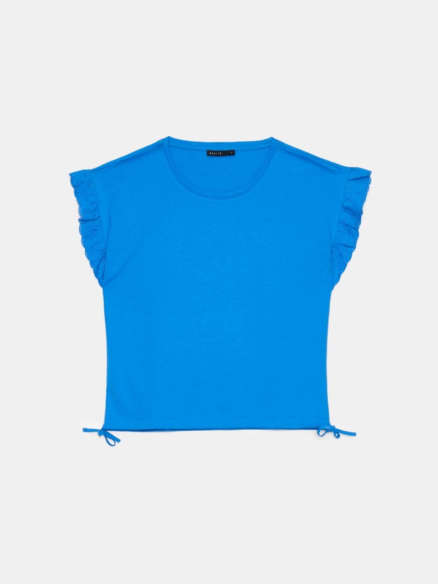 Tricou din bumbac - Albastru - MOHITO