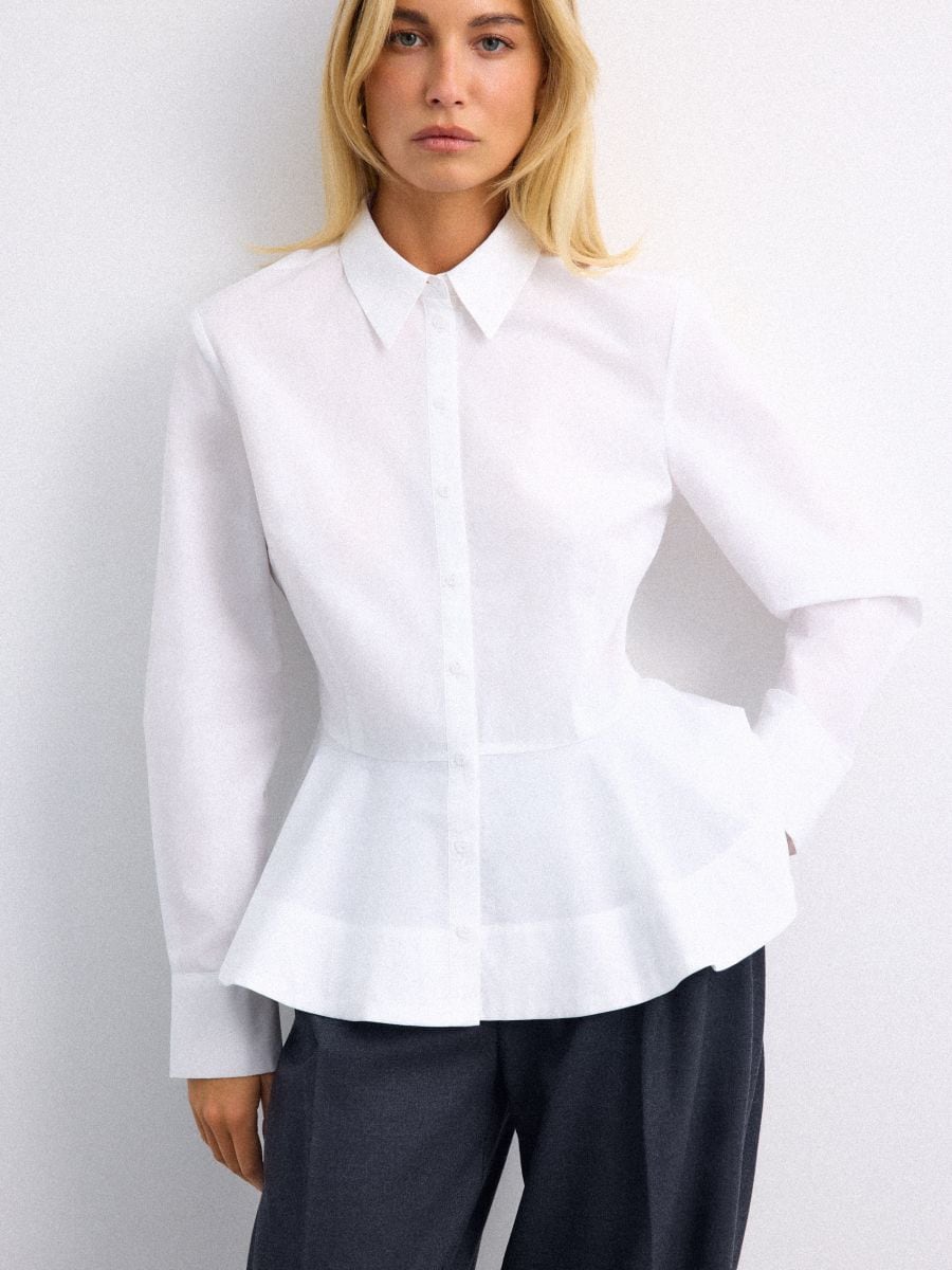 Koszula z lyocellem Koszula z lyocellem - biały - MOHITO