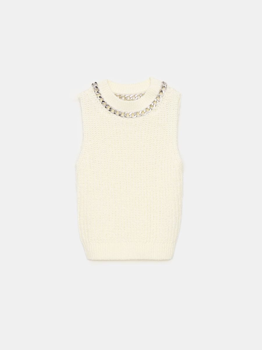 Top din tricot - Ivory - MOHITO