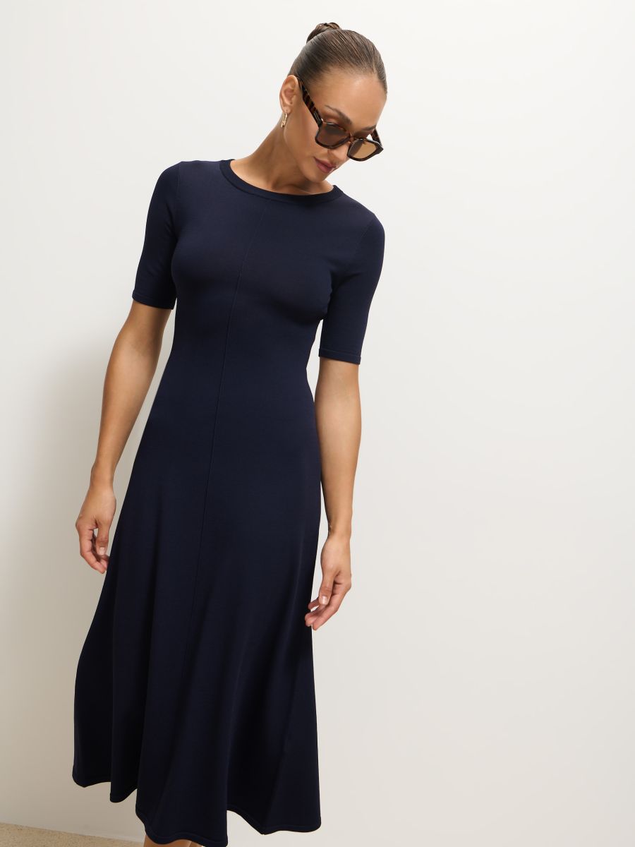 Rochie midi tip pulover - Bleu marin - MOHITO