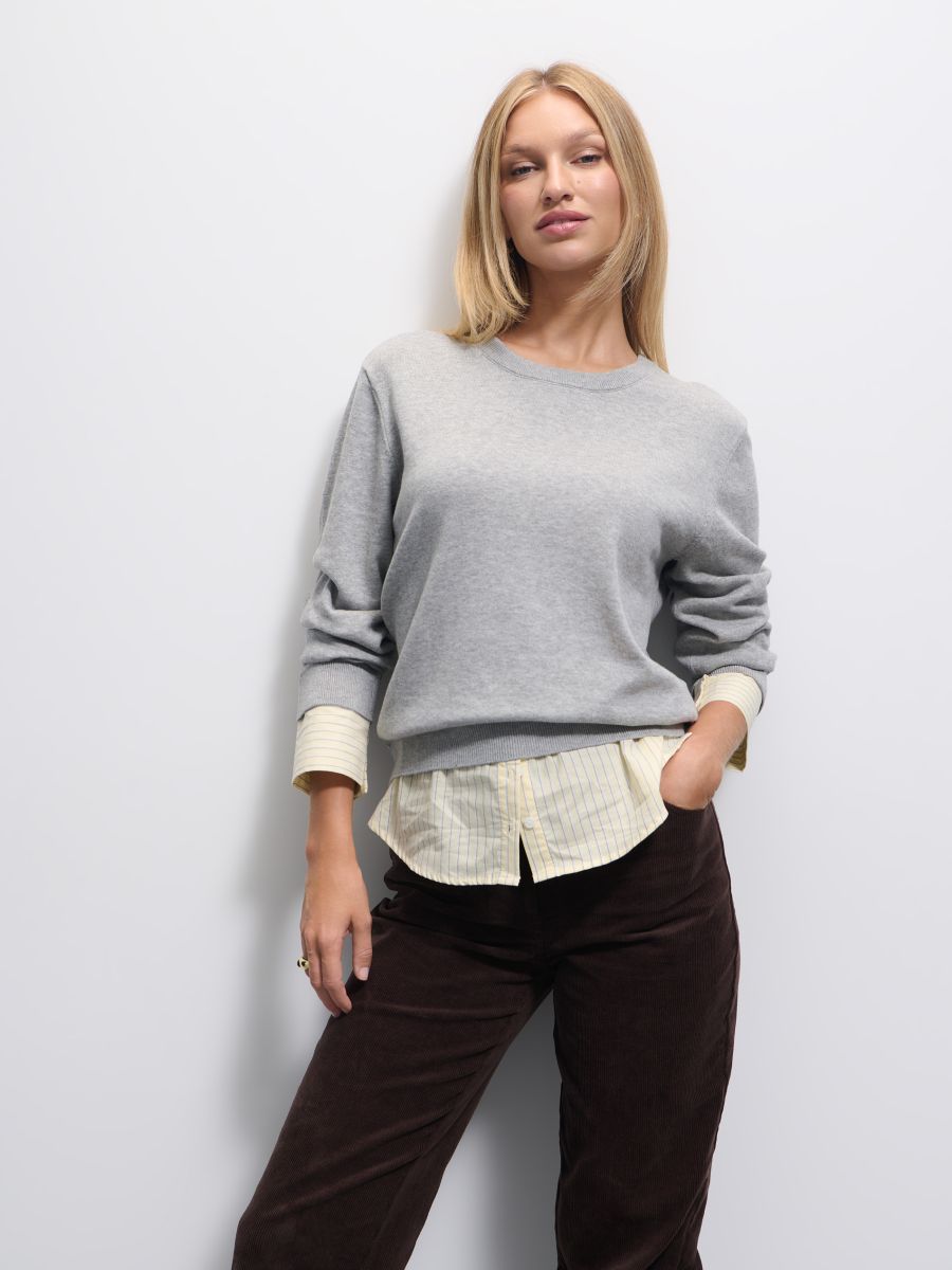 Bawełniany sweter Bawełniany sweter - szary - MOHITO