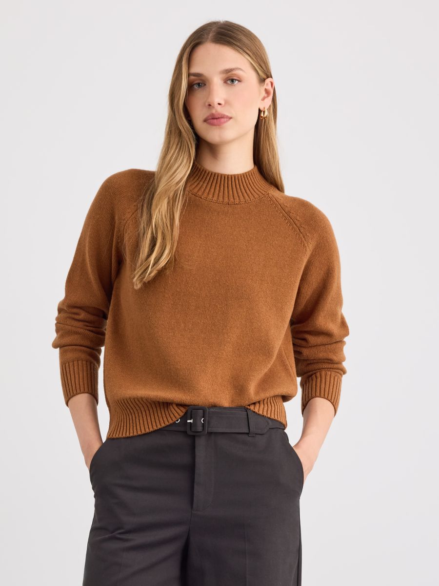 Pulover cu elastic în partea de jos - Beige - MOHITO