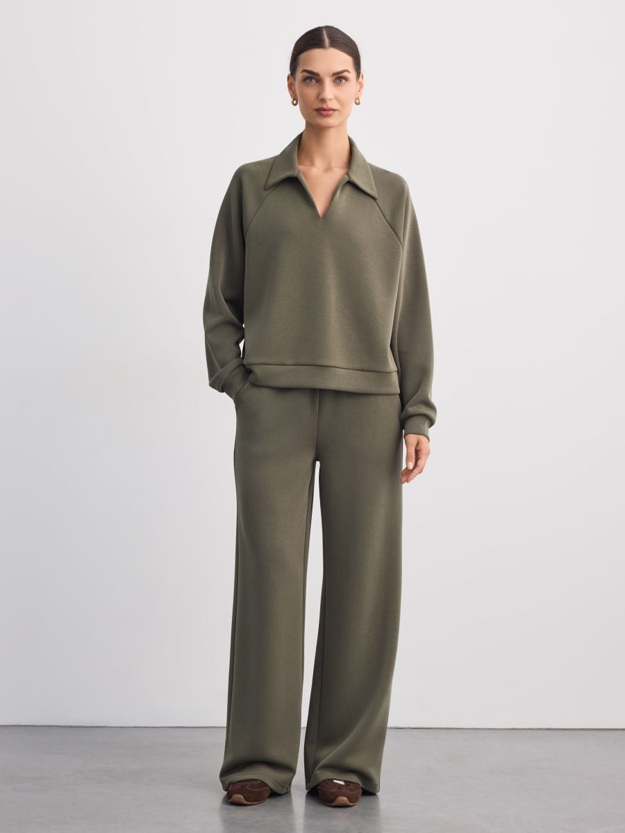 Bluza z kołnierzem polo - zielony - MOHITO