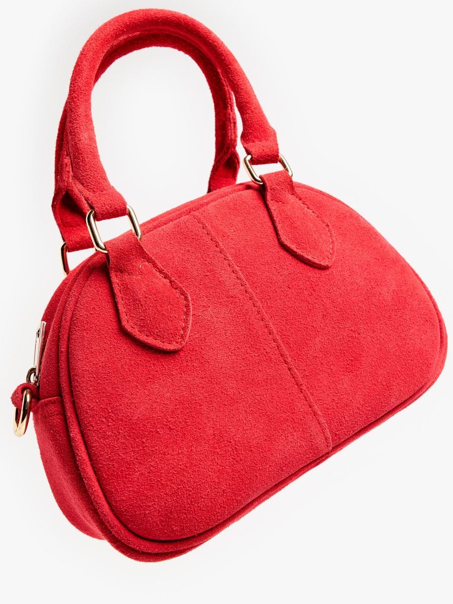 Geantă din piele întoarsă - Roșu - MOHITO