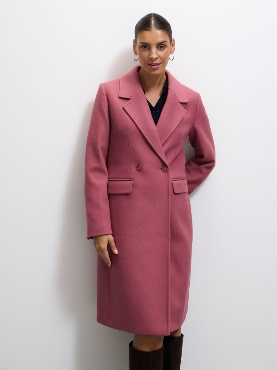 Klasyczny płaszcz - różowy - MOHITO