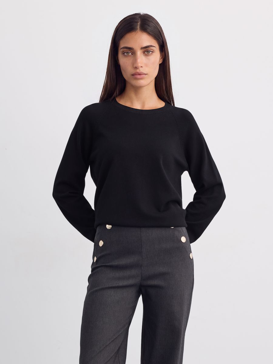 Sweter z wiskozą - czarny - MOHITO