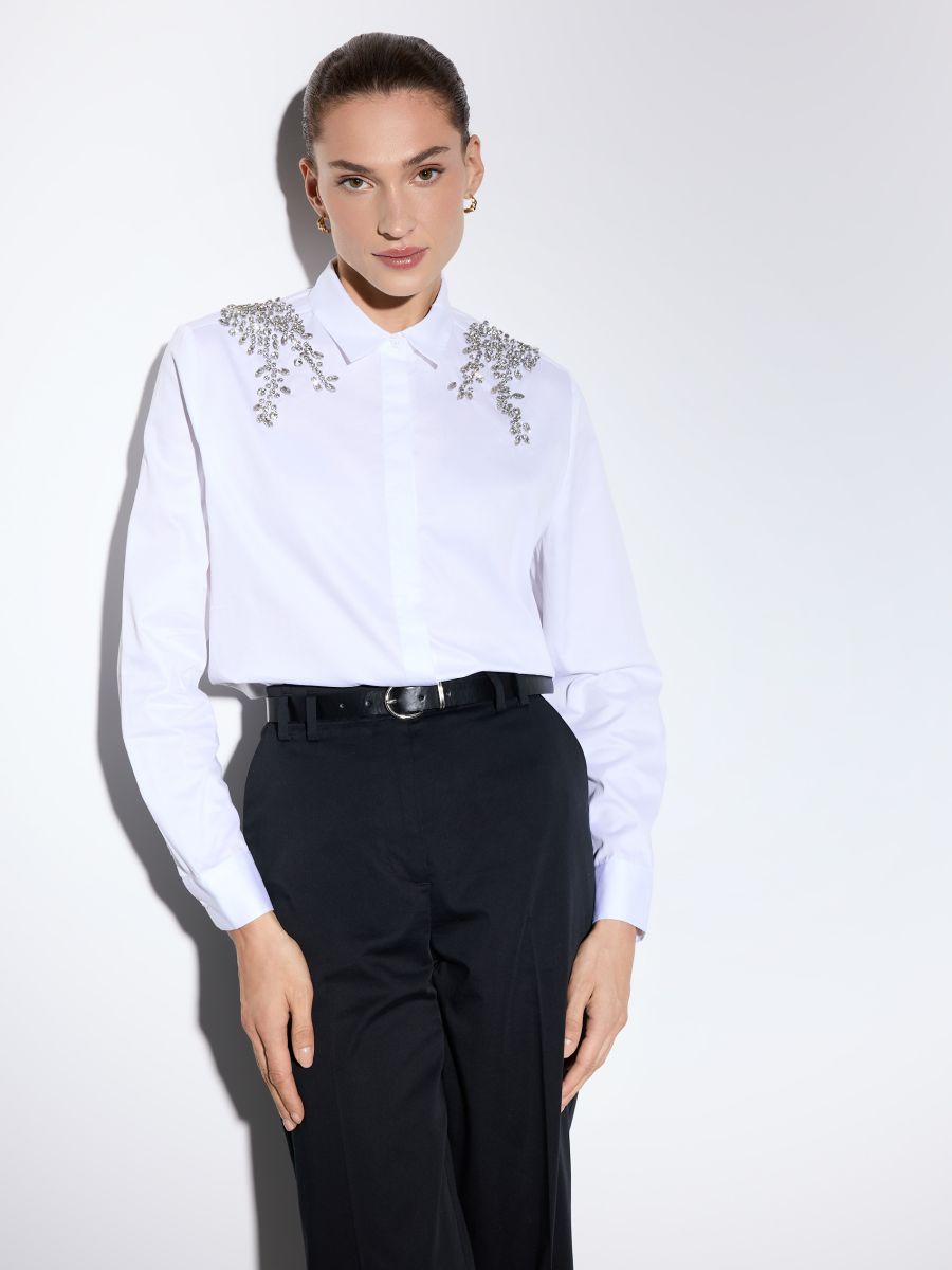 Cămașă cu detaliu decorativ Cămașă cu detaliu decorativ - Alb - MOHITO