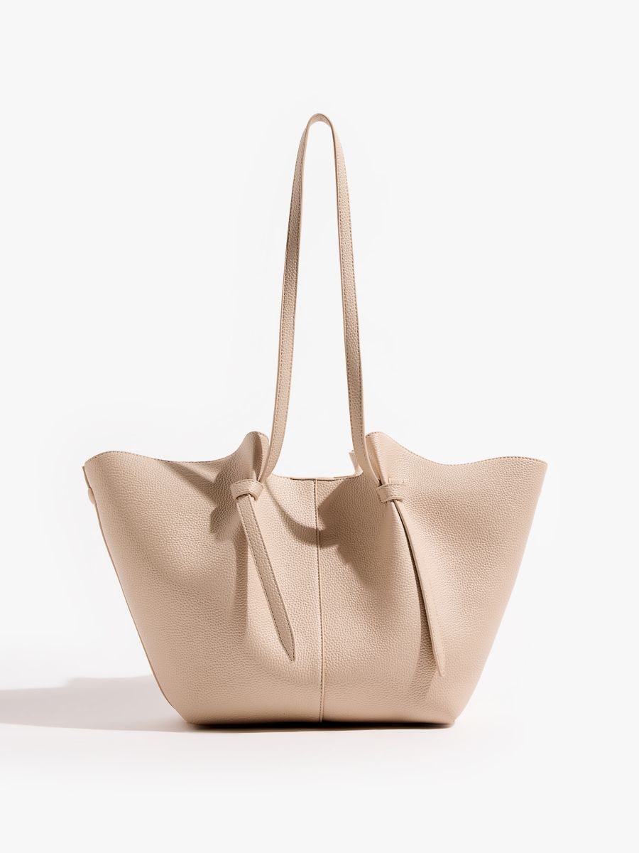 Beżowa torebka shopper z kosmetyczką - beżowy - MOHITO