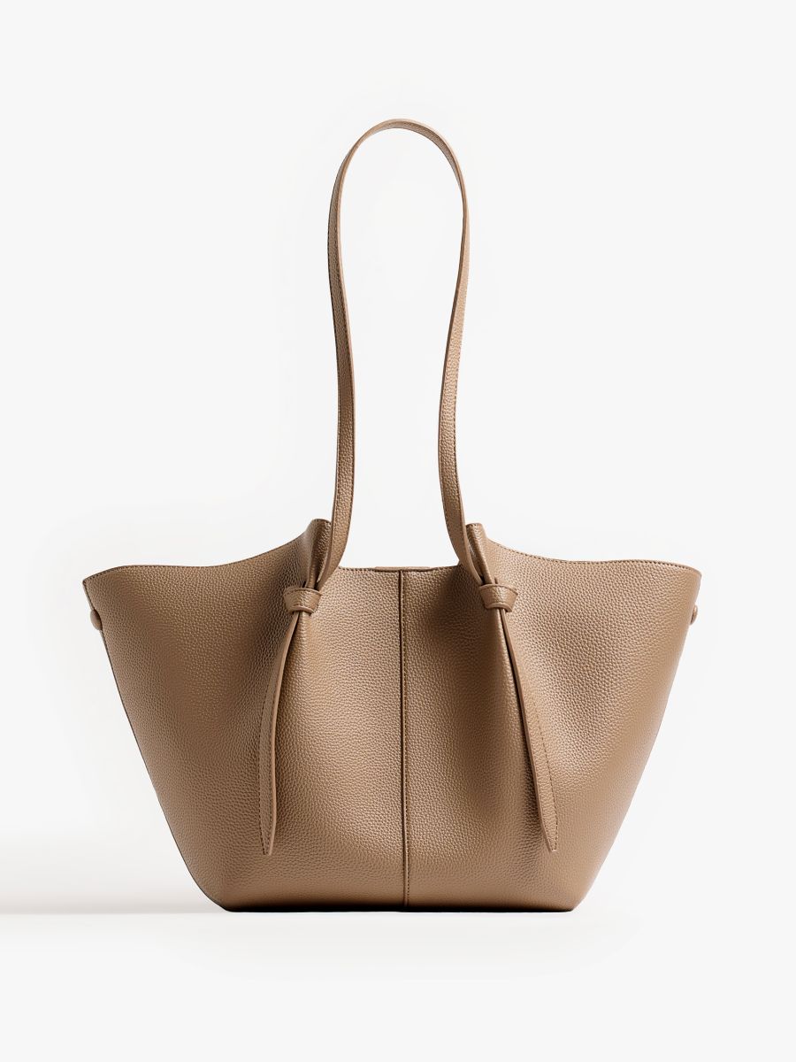 Torebka shopper z kosmetyczką - beżowy - MOHITO