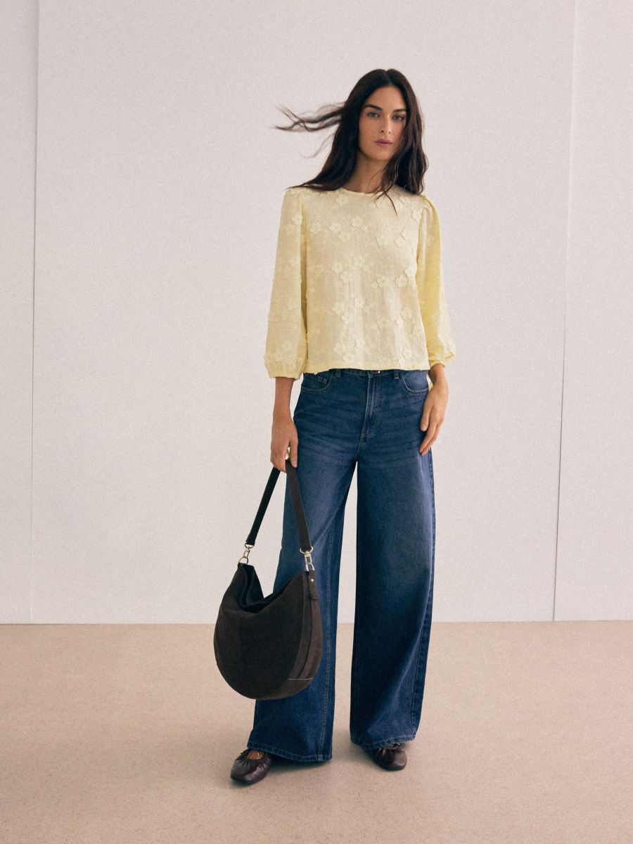 Jeansy wide leg petite Jeansy wide leg petite - granatowy - MOHITO