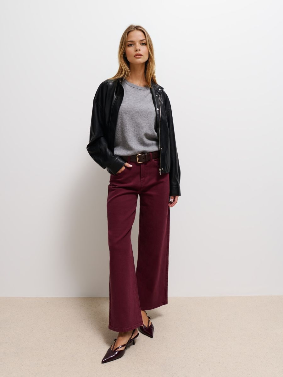 Jeansy wide leg petite Jeansy wide leg petite - mahoń - MOHITO