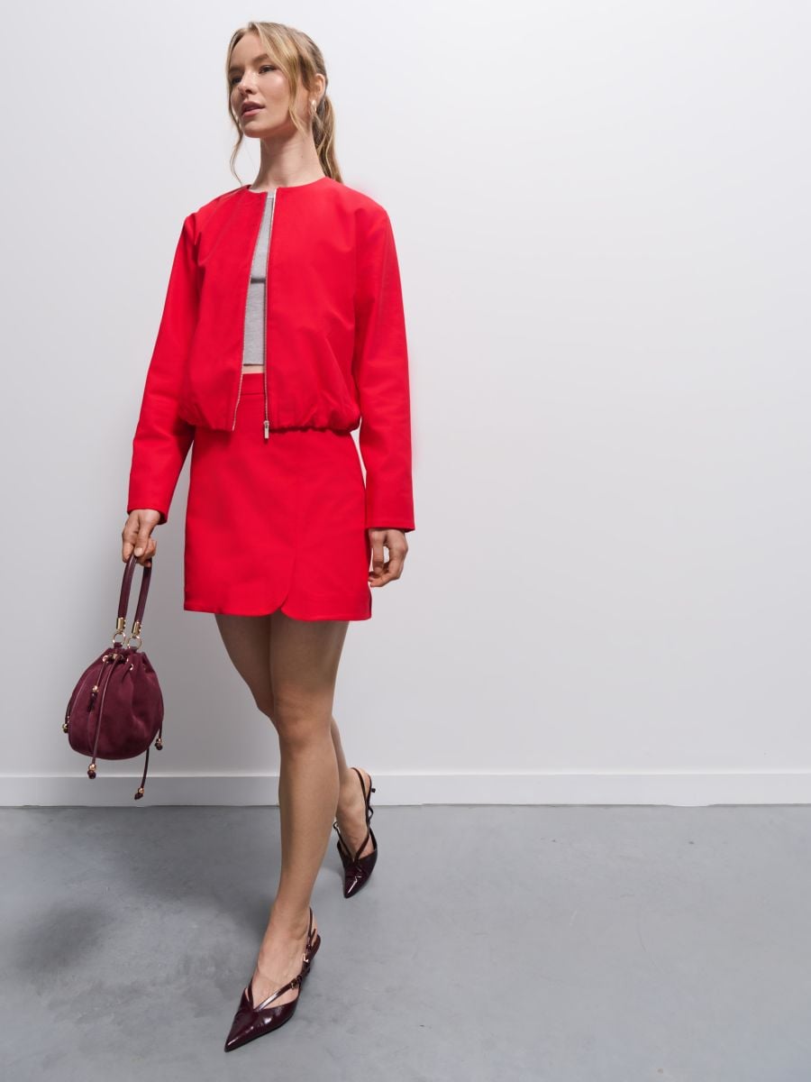 Fustă mini - Roșu - MOHITO