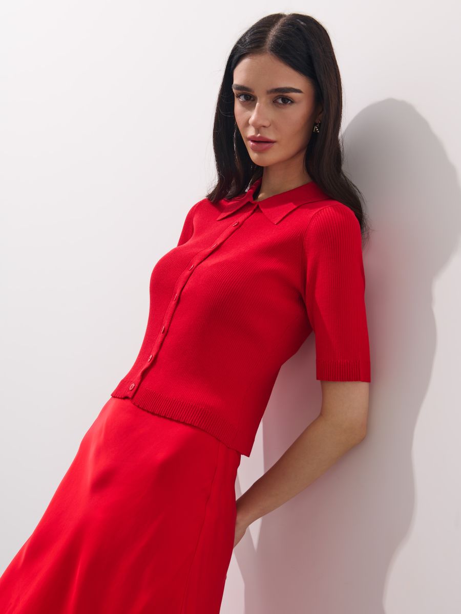 Czerwony kardigan Czerwony kardigan - czerwony - MOHITO