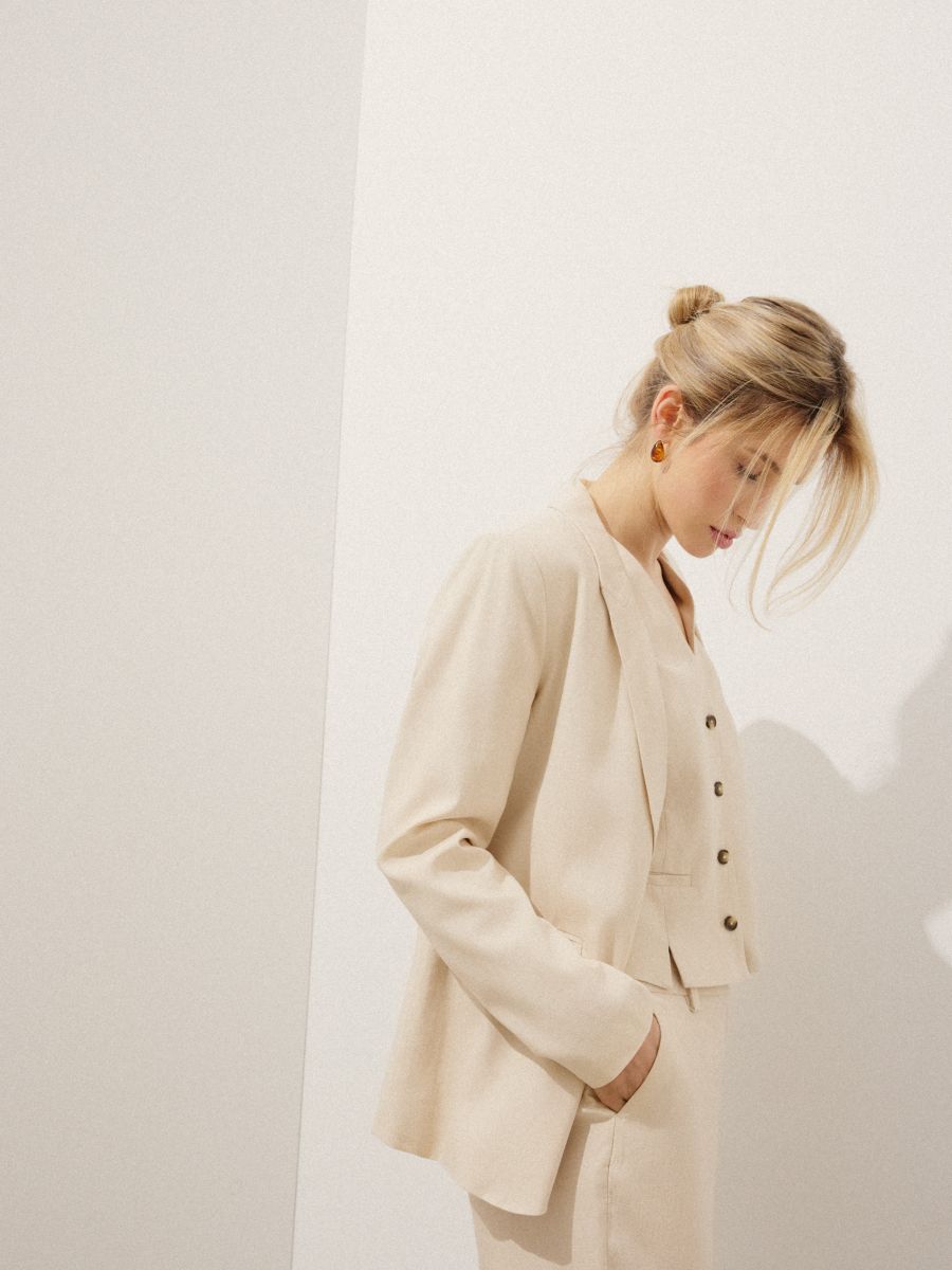 Marynarka z wiskozy i lnu