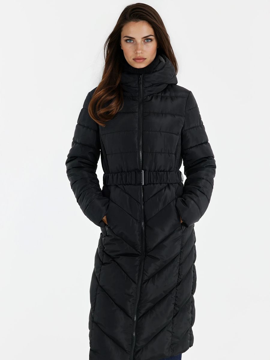 Pikowany płaszcz Pikowany płaszcz - czarny - MOHITO