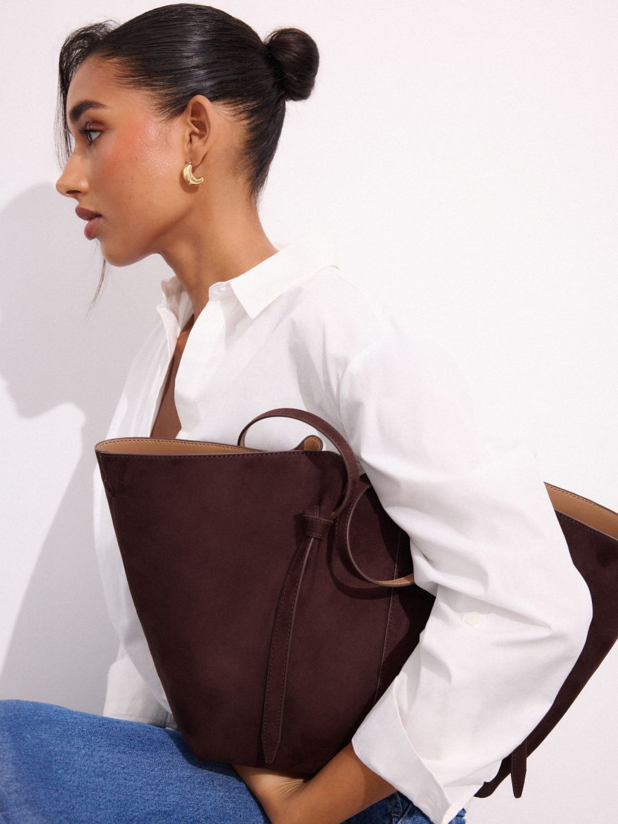 Torebka shopper - ciemnobrązowy - MOHITO