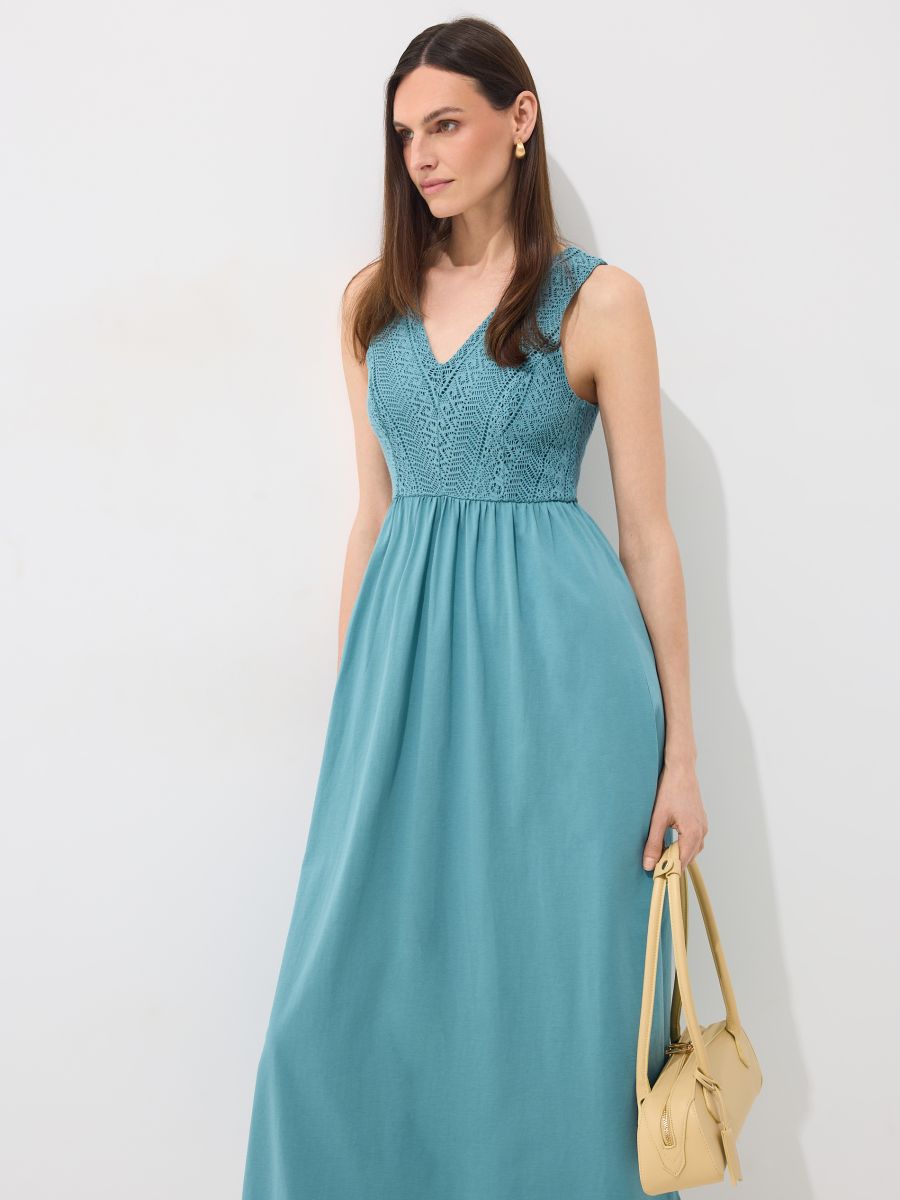 Sukienka midi - miętowy - MOHITO