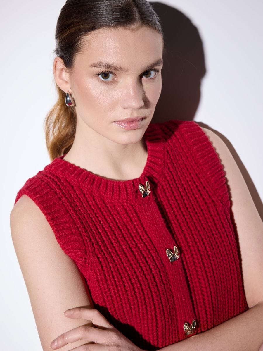 Vestă - Roșu - MOHITO