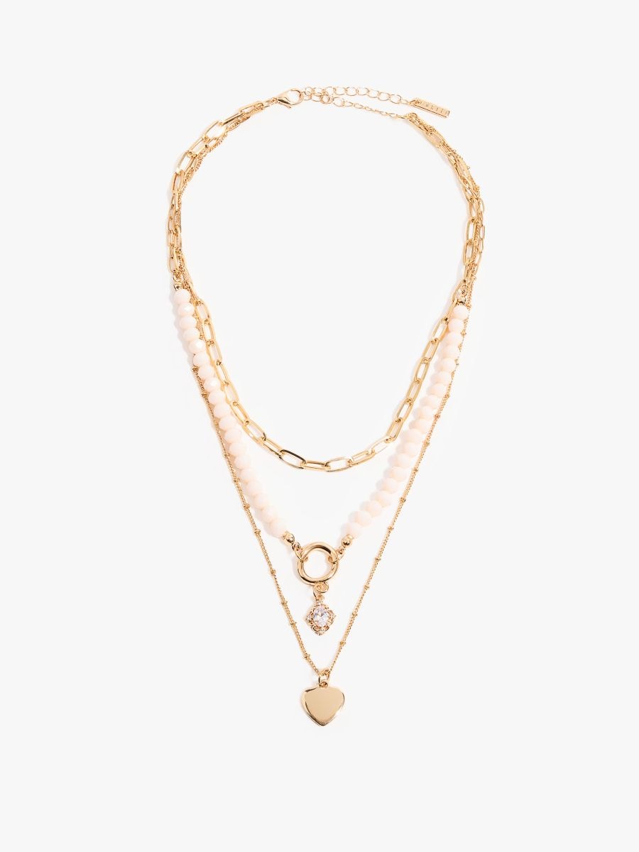 Potrójny naszyjnik - złoty - MOHITO