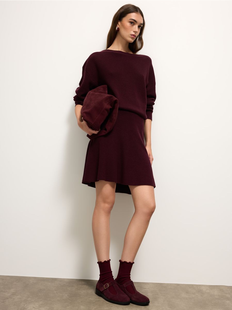 Spódnica mini - kasztanowy - MOHITO