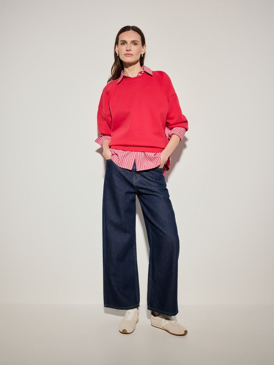 Czerwony longsleeve basic - czerwony - MOHITO