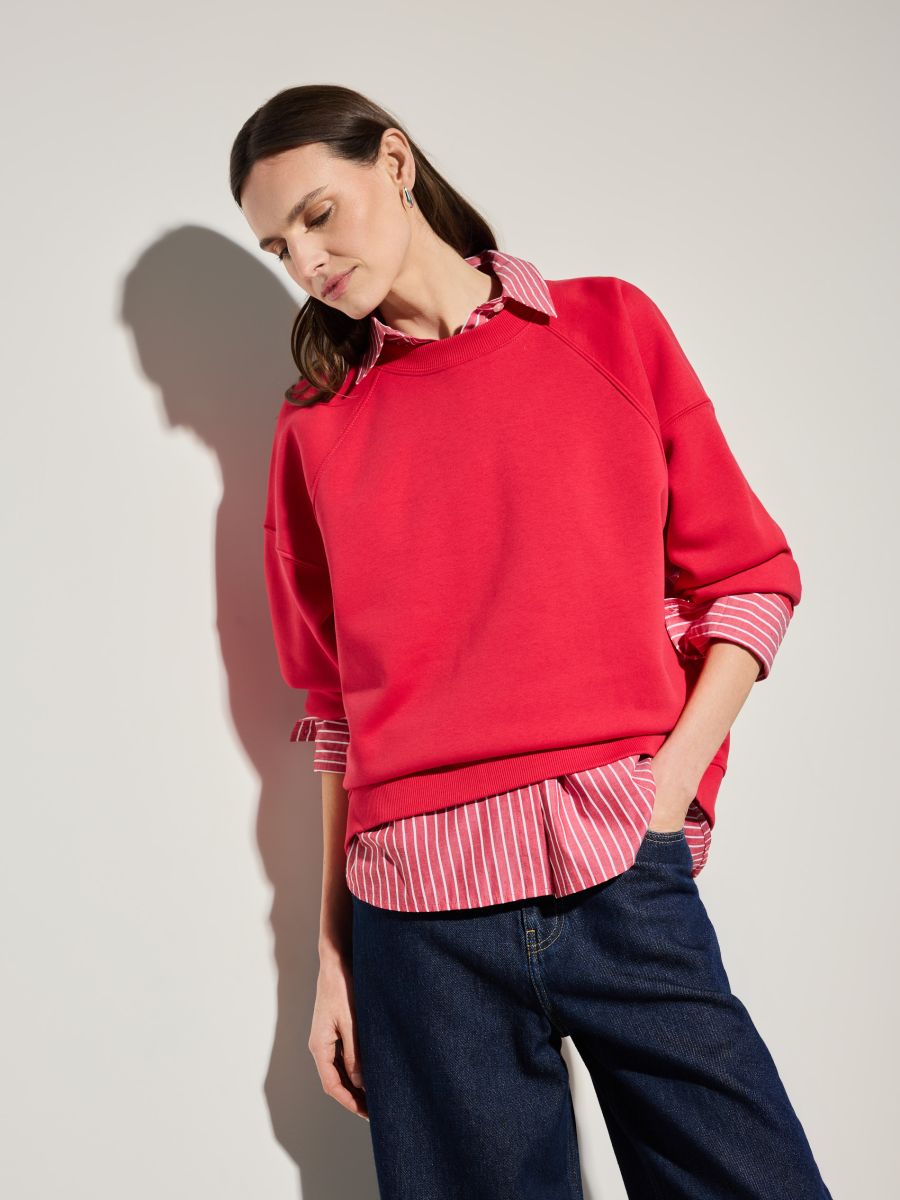 Czerwona bluza oversize - czerwony - MOHITO